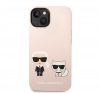 Karl Lagerfeld and Choupette Liquid szilikon hátlap tok Apple iPhone 14 Plus, rózsaszín