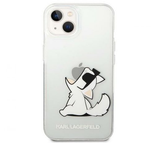 Karl Lagerfeld Choupette Eat hátlap tok Apple iPhone 14, átlátszó