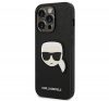 Karl Lagerfeld Head Saffiano bőr hátlap tok Apple iPhone 14 Pro Max, fekete