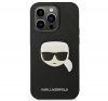 Karl Lagerfeld Head Saffiano bőr hátlap tok Apple iPhone 14 Pro Max, fekete