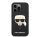 Karl Lagerfeld Head Liquid szilikon hátlap tok Apple iPhone 14 Pro Max, fekete