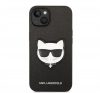 Karl Lagerfeld Choupette Head Saffiano bőr hátlap tok Apple iPhone 14, fekete