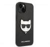 Karl Lagerfeld Choupette Head Saffiano bőr hátlap tok Apple iPhone 14, fekete