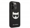 Karl Lagerfeld Choupette Head Saffiano bőr hátlap tok Apple iPhone 14 Pro Max, fekete