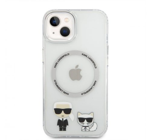 Karl Lagerfeld and Choupette MagSafe hátlap tok Apple iPhone 14, átlátszó