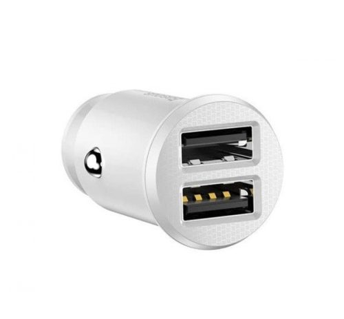 Baseus Grain autós szivargyújtó töltő 2xUSB 5V 3.1A, fehér