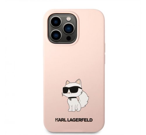 Karl Lagerfeld Liquid Choupette NFT szilikon hátlap tok Apple iPhone 13 Pro, rózsaszín