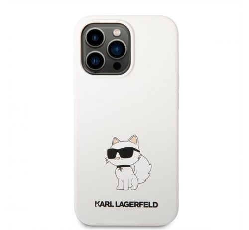 Karl Lagerfeld Liquid Choupette NFT szilikon hátlap tok Apple iPhone 13 Pro, fehér