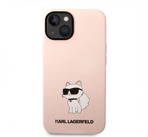 Karl Lagerfeld Liquid Choupette NFT szilikon hátlap tok Apple iPhone 14, rózsaszín