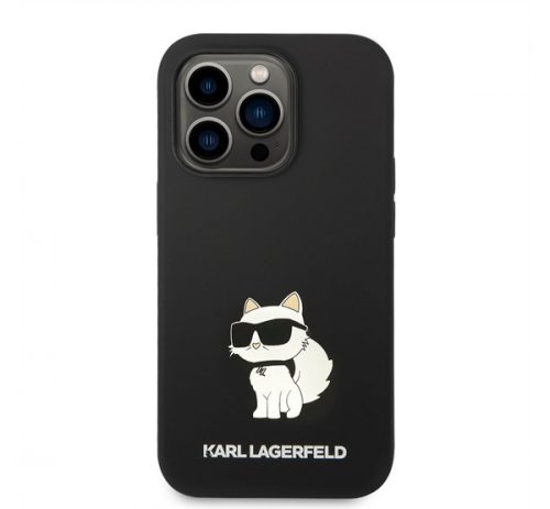 Karl Lagerfeld Liquid Choupette NFT szilikon hátlap tok Apple iPhone 14 Pro, fekete