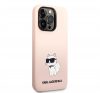 Karl Lagerfeld Liquid Choupette NFT szilikon hátlap tok Apple iPhone 14 Pro Max, rózsaszín