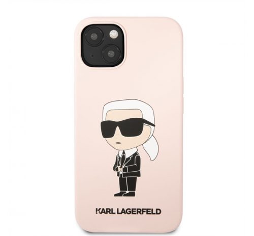 Karl Lagerfeld Liquid Ikonik NFT szilikon hátlap tok Apple iPhone 13, rózsaszín