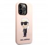 Karl Lagerfeld Liquid Ikonik NFT szilikon hátlap tok Apple iPhone 14 Max, rózsaszín