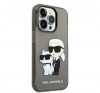 Karl Lagerfeld Liquid Glitter Karl and Choupette NFT hátlap tok Apple iPhone 14 Pro, fekete