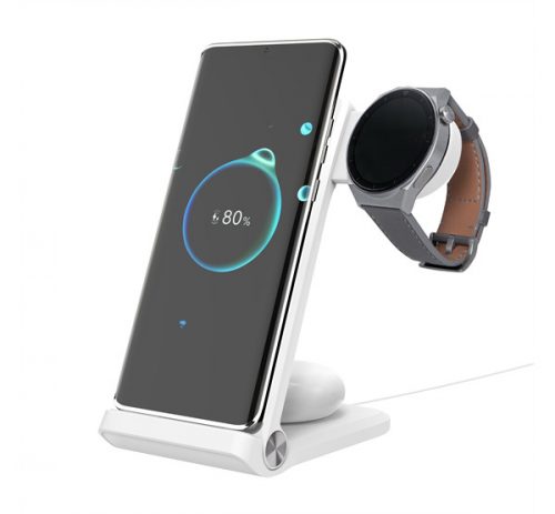 Nillkin PowerTrio 3in1 tripla vezeték nélküli töltő Samsung Watch okosórákhoz, fehér