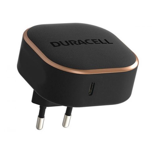 Duracell hálózati gyorstöltő adapter Type-C, 20W, fekete