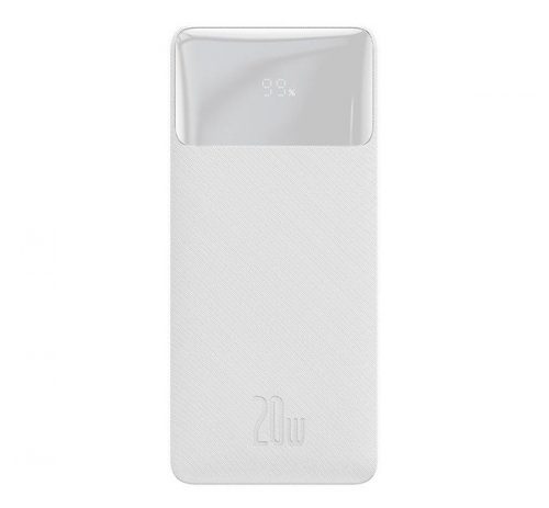 Baseus Bipow külső akkumulátor, 30000mAh, 2xUSB, Type-C, 20W, fehér