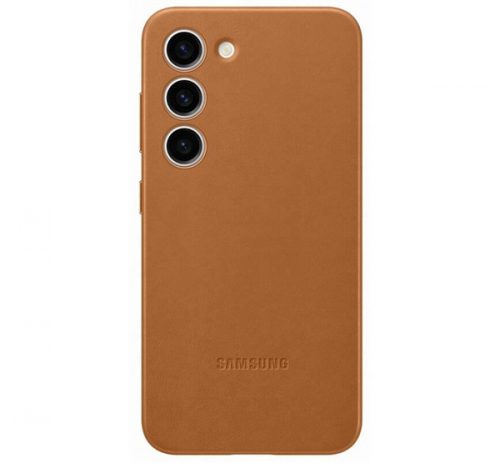 Samsung Galaxy S23 Leather Cover, gyári bőr tok, barna, EF-VS911LA