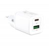 XO HN238A hálózati gyorstöltő adapter USB + Type-C, 30W, fehér