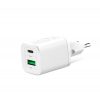 XO HN238A hálózati gyorstöltő adapter USB + Type-C, 30W, fehér