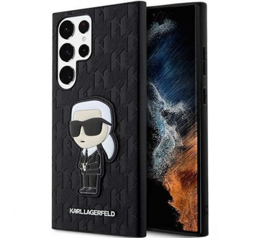 Karl Lagerfeld Saffiano Monogram Ikonik Samsung Galaxy S23 Ultra, szilikon tok, fekete