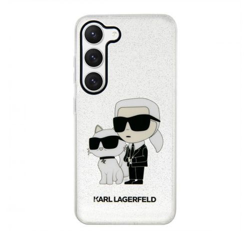 Karl Lagerfeld Gliter Samsung Galaxy S23+, szilikon tok, átlátszó