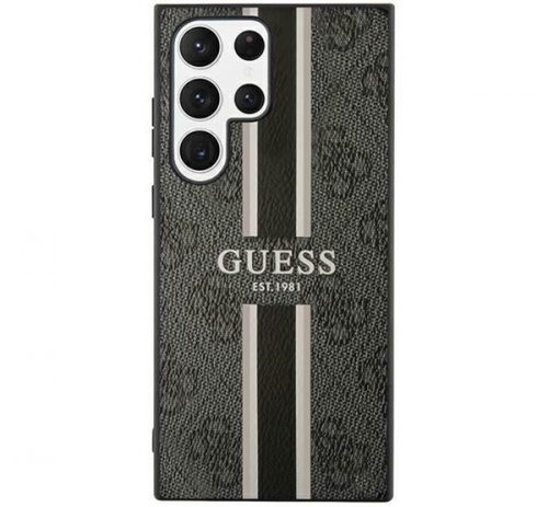 Guess 4G Printed Stripe Samsung Galaxy S23 Ultra szilikon tok, fekete