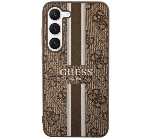 Guess 4G Printed Stripe Samsung Galaxy S23+ szilikon tok, barna