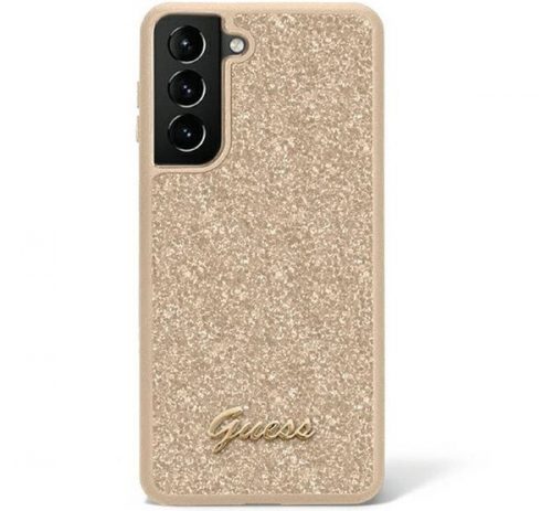 Guess Glitter Script Samsung Galaxy S23 szilikon tok, arany