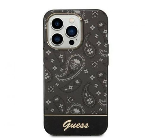 Guess Bandana Paisley Apple iPhone 14 Pro hátlap tok, fekete