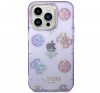 Guess Peony Glitter Apple iPhone 14 Pro hátlap tok, lila