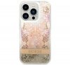 Guess Paisley Liquid Glitter Apple iPhone 14 Pro hátlap tok, arany