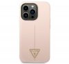 Guess Silicone Triangle Apple iPhone 14 Pro hátlap tok, pink