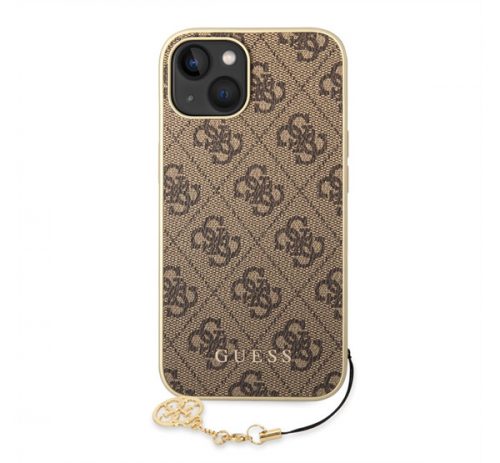 Guess 4G Charms Collection Apple iPhone 14 Plus hátlap tok, barna