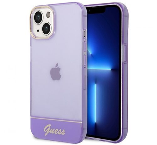 Guess Translucent Apple iPhone 14 Plus hátlap tok, lila