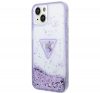 Guess Liquid Glitter Palm Apple iPhone 14 Plus hátlap tok, lila