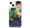 Guess Flower Liquid Glitter Apple iPhone 14 Plus hátlap tok, kék