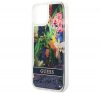 Guess Flower Liquid Glitter Apple iPhone 14 Plus hátlap tok, kék