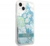 Guess Flower Liquid Glitter Apple iPhone 14 Plus hátlap tok, zöld