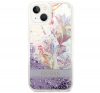 Guess Flower Liquid Glitter Apple iPhone 14 Plus hátlap tok, lila