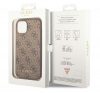 Guess 4G Metal Gold Apple iPhone 14 hátlap tok, barna