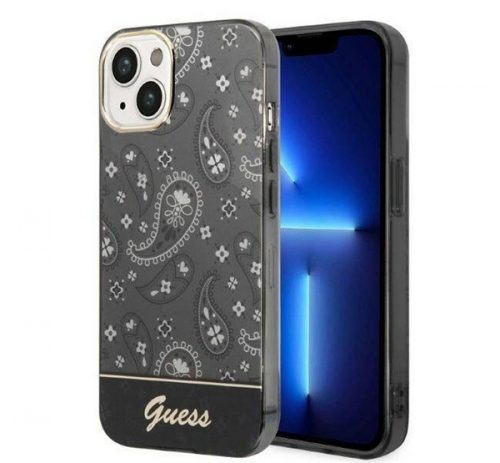 Guess Bandana Paisley Apple iPhone 14 hátlap tok, fekete