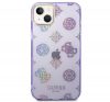 Guess Peony Glitter Apple iPhone 14 hátlap tok, lila