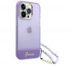 Guess Translucent Pearl Strap Apple iPhone 14 Pro Max hátlap tok, lila