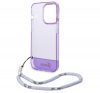 Guess Translucent Pearl Strap Apple iPhone 14 Pro Max hátlap tok, lila