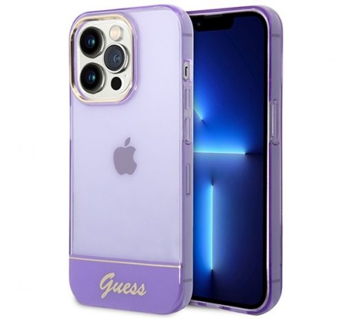 Guess Translucent Apple iPhone 14 Pro Max hátlap tok, lila