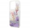 Guess Flower Liquid Glitter Apple iPhone 14 Pro Max hátlap tok, lila