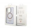 Guess Gold Outline Translucent MagSafe Apple iPhone 14 Pro Max hátlap tok, lila