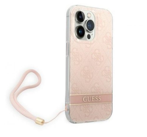 Guess 4G Print Strap Apple iPhone 14 Pro hátlap tok, pink