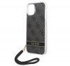 Guess 4G Print Strap Apple iPhone 14 hátlap tok, fekete